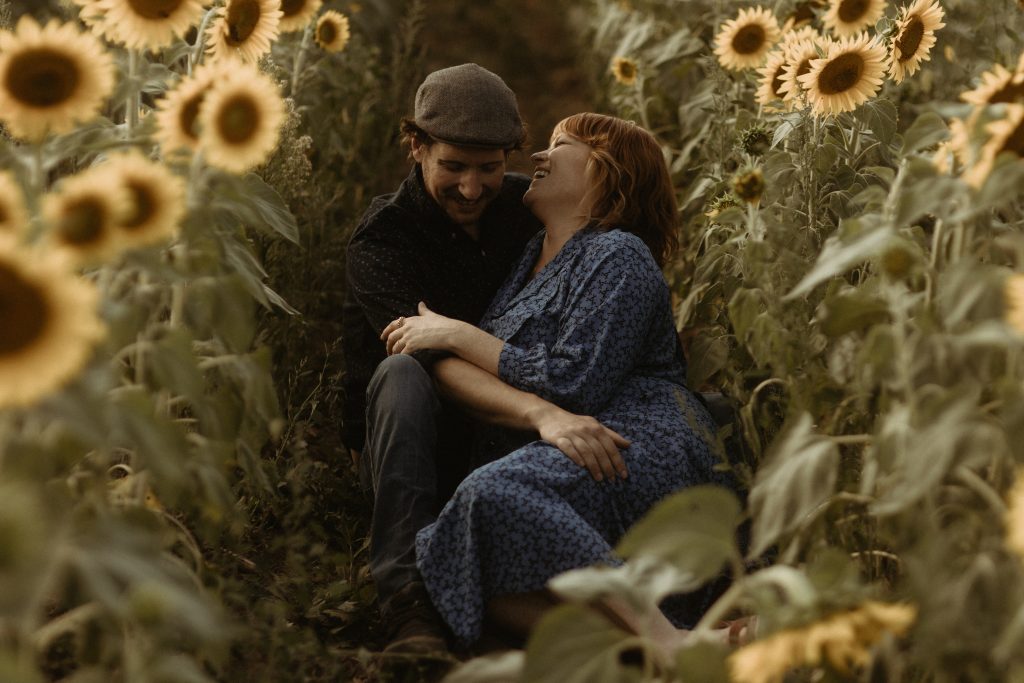 Sunflower Engagement Session near Toronto